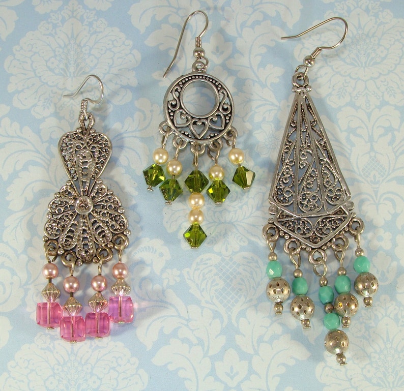 4 Teardrop Earring Parts Chandelier Connector Components 2 Etsy