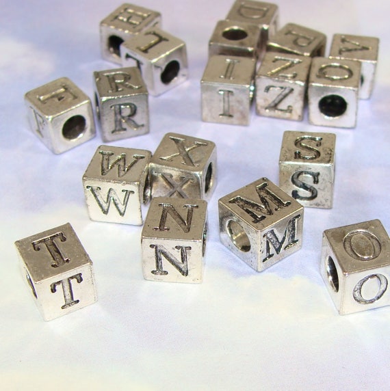 Pewter letter beads outlet