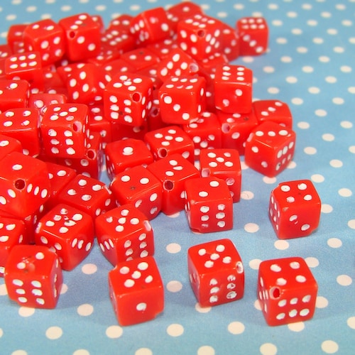 100 Red Dice Beads 5mm 40011 Bulk Beads Gambling Beads Las Etsy