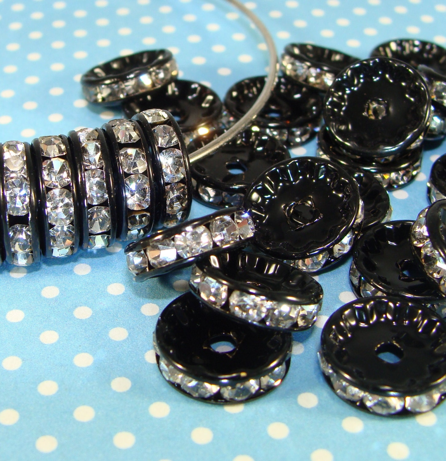 Black Rhinestone Spacer Beads - 10mm – RCS Blanks, LLC