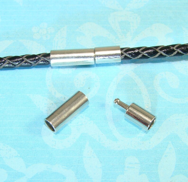 4 Silver Slide Clasp Sets 18mm x 4mm Closure Clip Toggle for Etsy