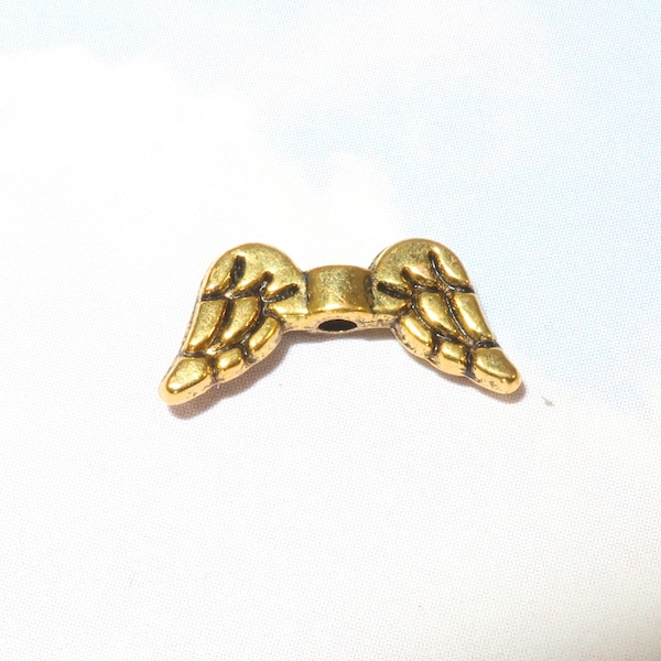 18 Gold Angel Wing Beads Charms 16mm Medium Gold Fairy Wing Charms Just Add Teardrop Bead Head Bead Jewelry Supplies Bulk Beads 41141