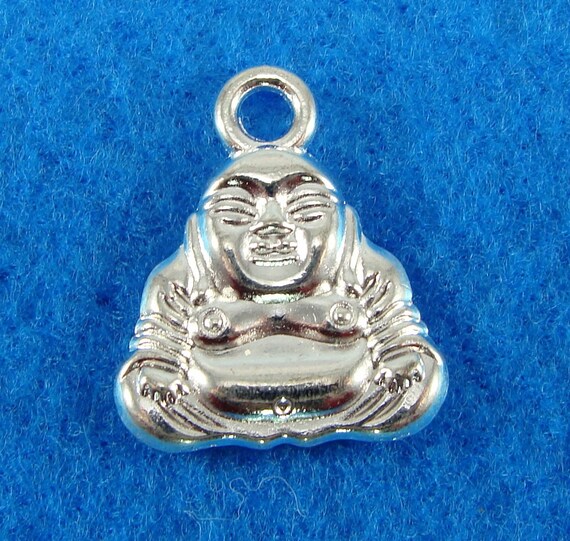 BULK 50 Buddha charms antique silver tone R27
