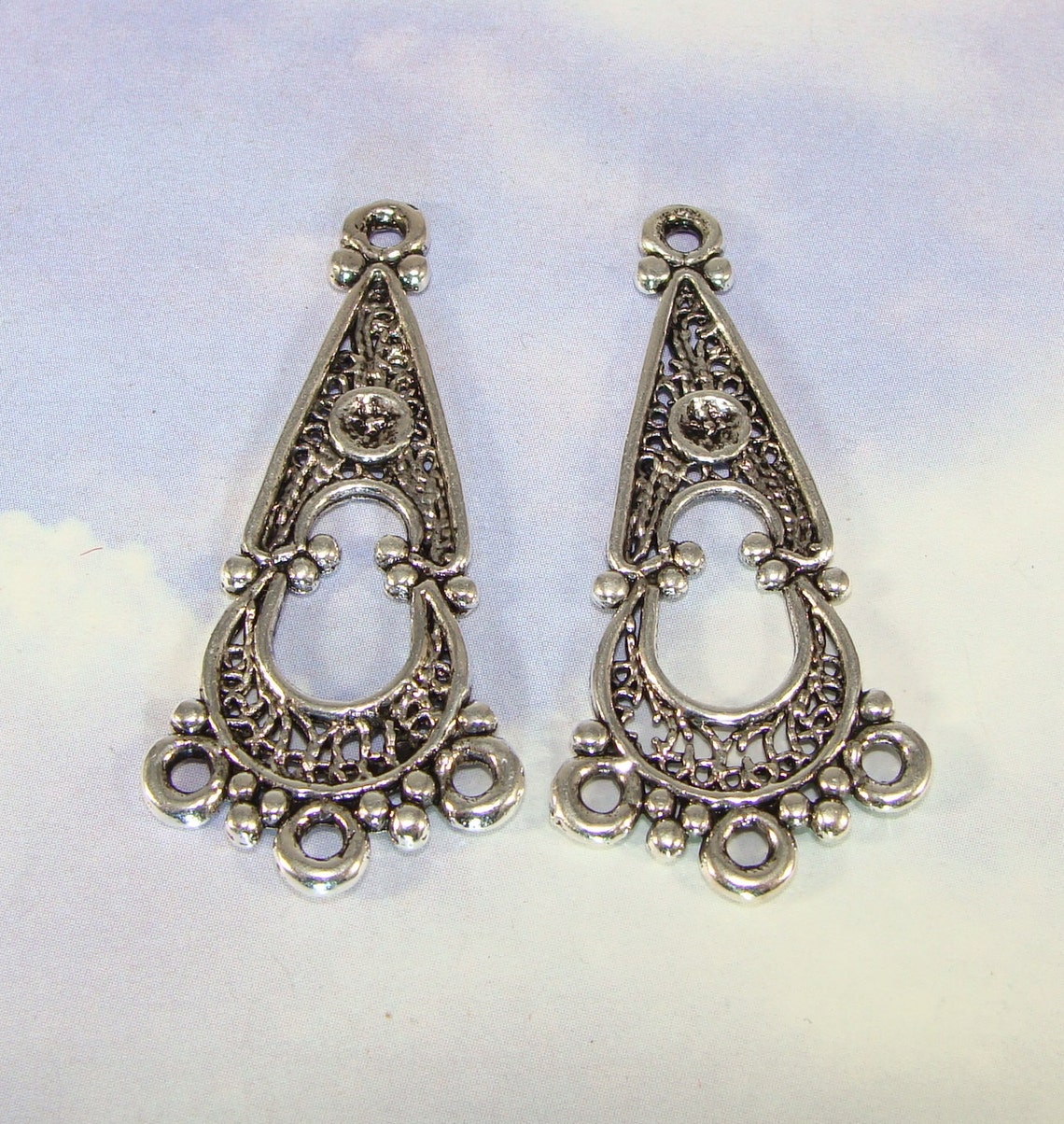 4 Chandelier Earring Charms Findings Connector Parts Etsy