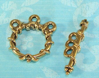 2 OVAL Toggle Sets Triple Strand Silver Plated Pewter USA Made - Etsy
