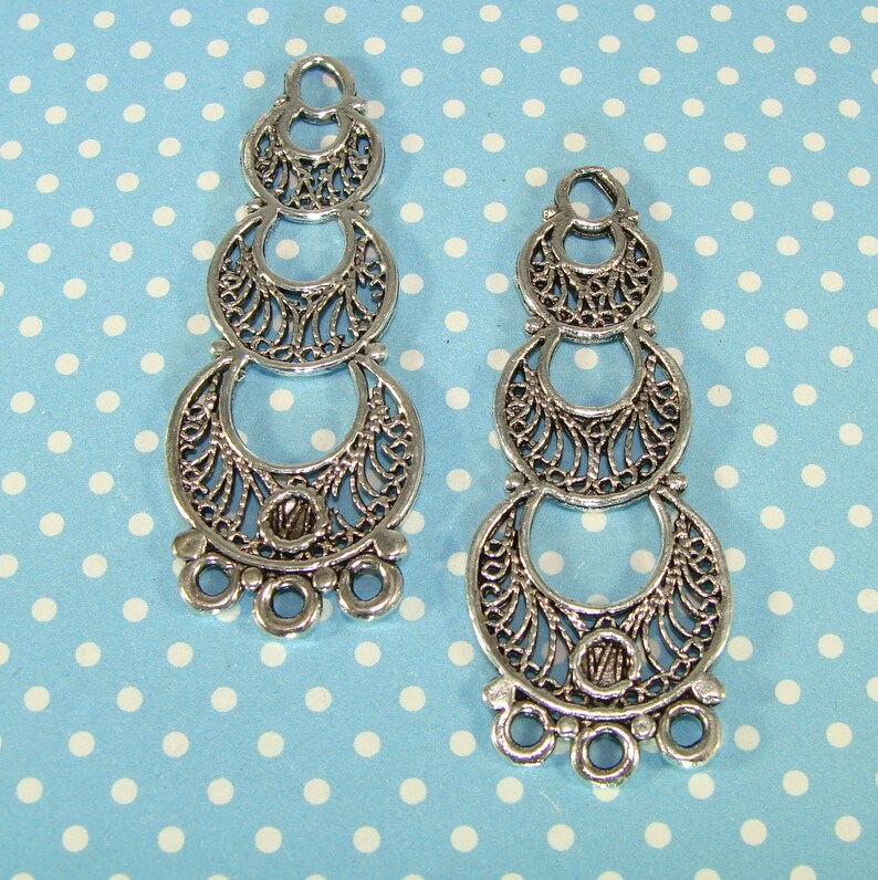 4 Long Chandelier Earring Charms Findings Parts Components 2 Etsy