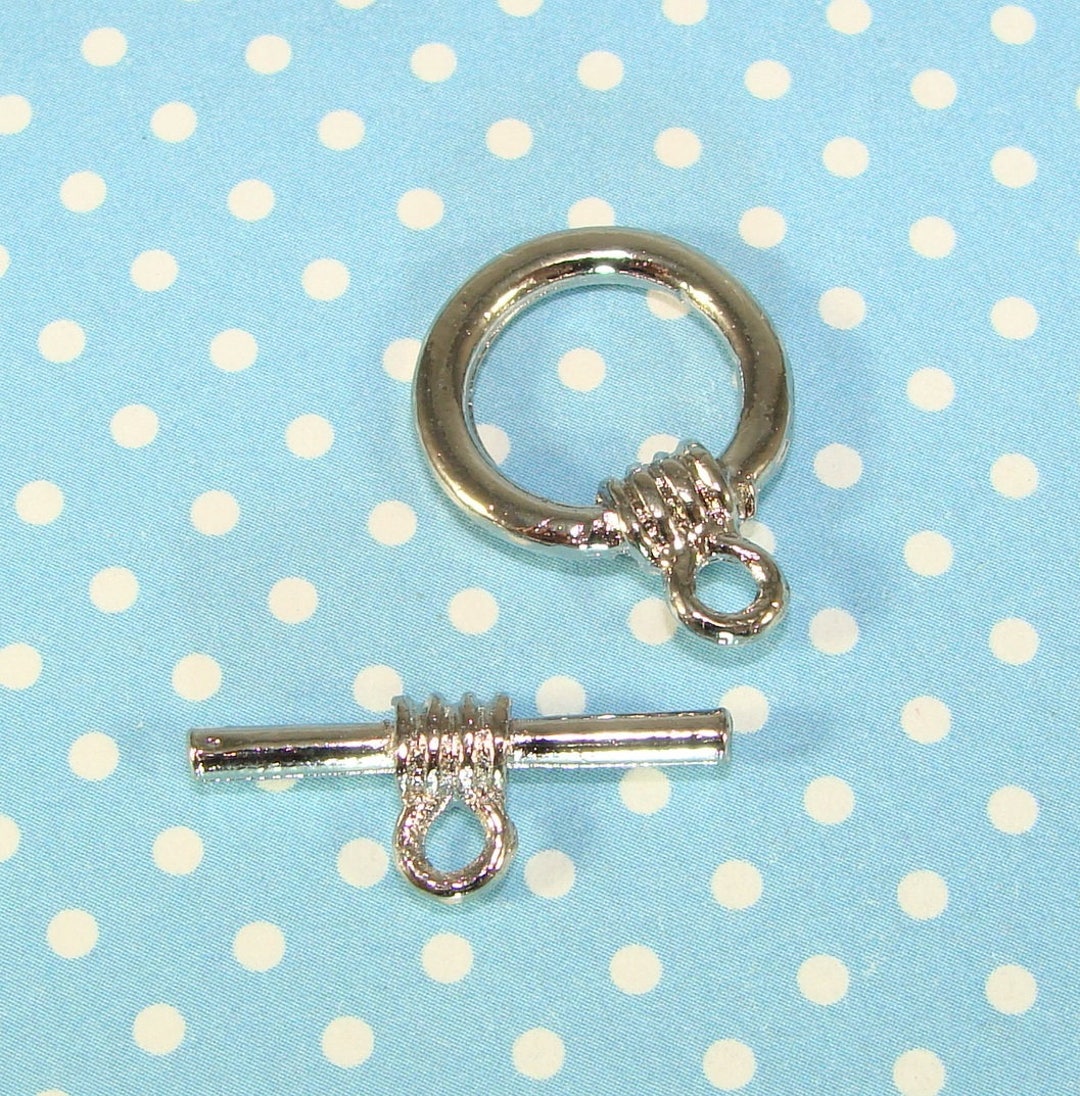 5 Toggle Sets Single Strand Nickel Silver USA Made 14mm X 18mm One Loop ...