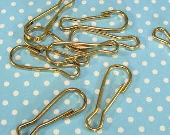 18 Lanyard Hooks Snap Clips Gold Clasp for ID Card Key Chain Backpacks Zipper Pulls Brass Made in Greece Bulk Craft Jewelry Supplies LHgld