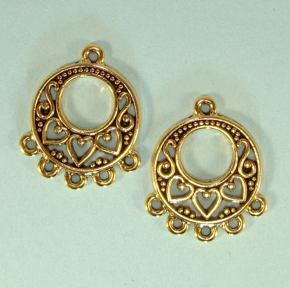 4 Round Chandelier Earring Parts Connector Components 2 Pair Image 0