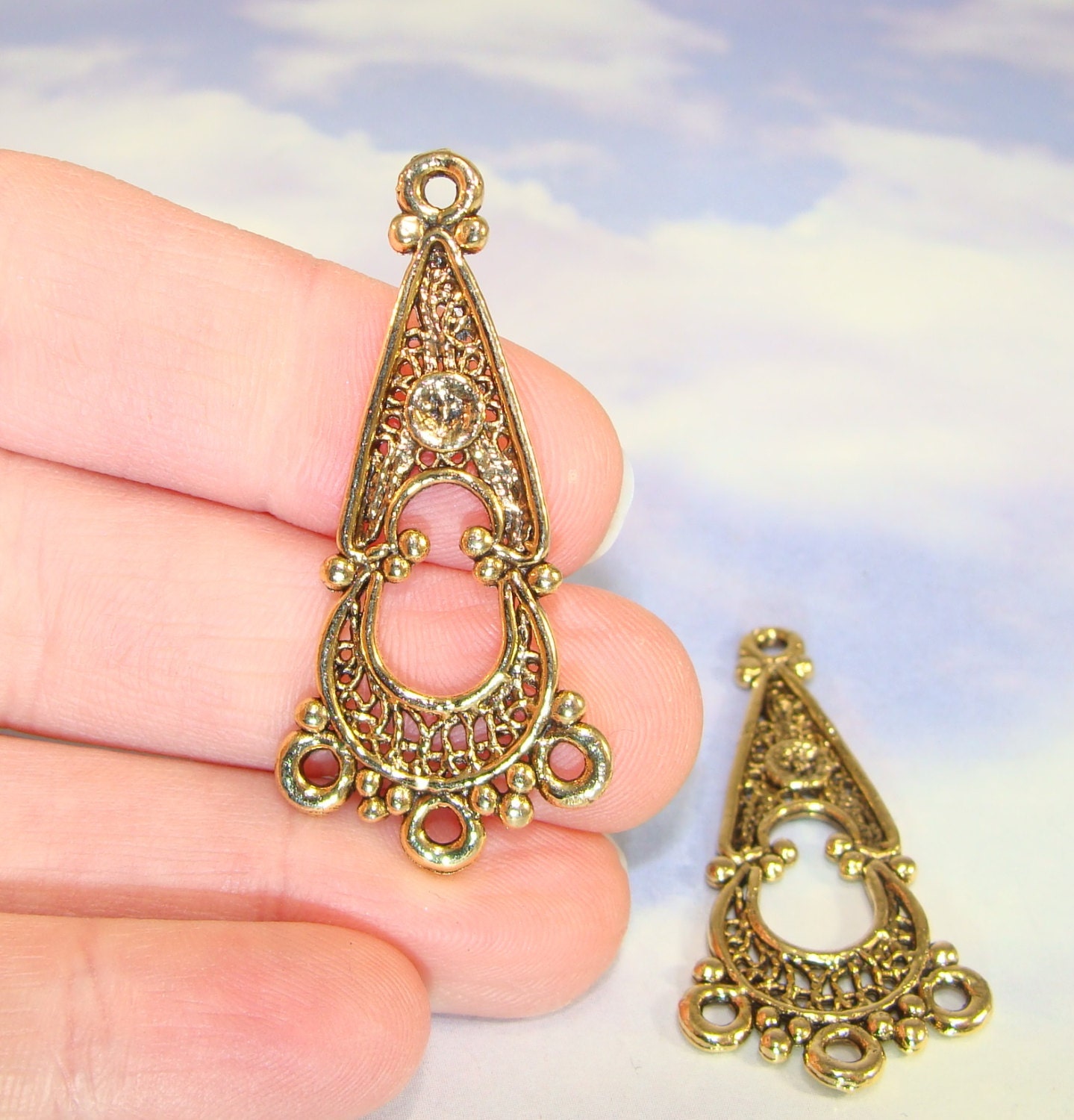 4 Chandelier Earring Findings Connector Parts Components 2 Etsy