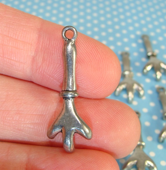 Garden Hand Rake Charm Sterling Silver - Made in the USA Garden Hand Rake Charm Sterling Silver - Made in the USA