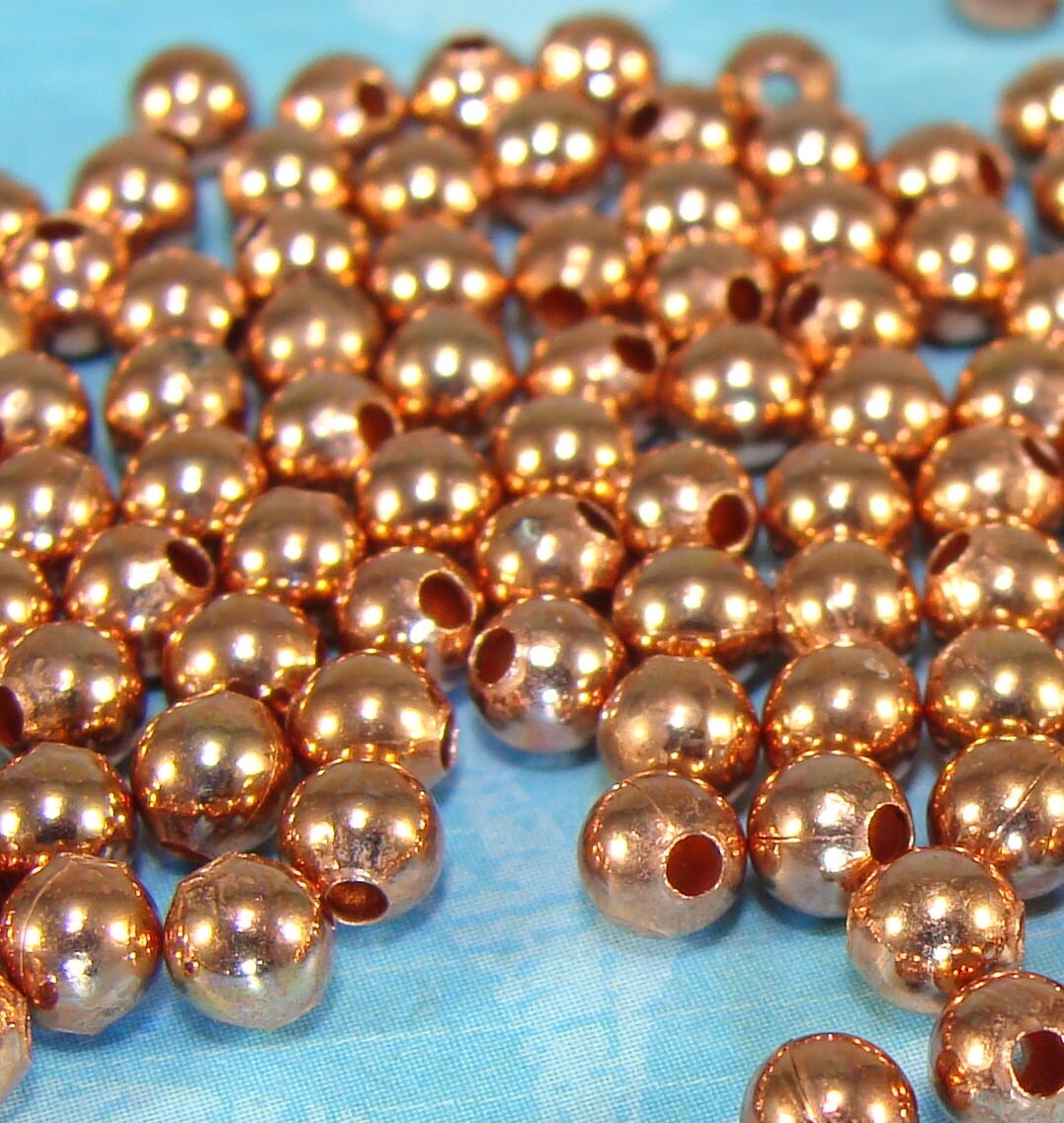 120 tube beads, copper beads, 80 cm / 32 inch long, 6x5mm ,hole 3mm , Jewelry Supplies Beads - Mahiber