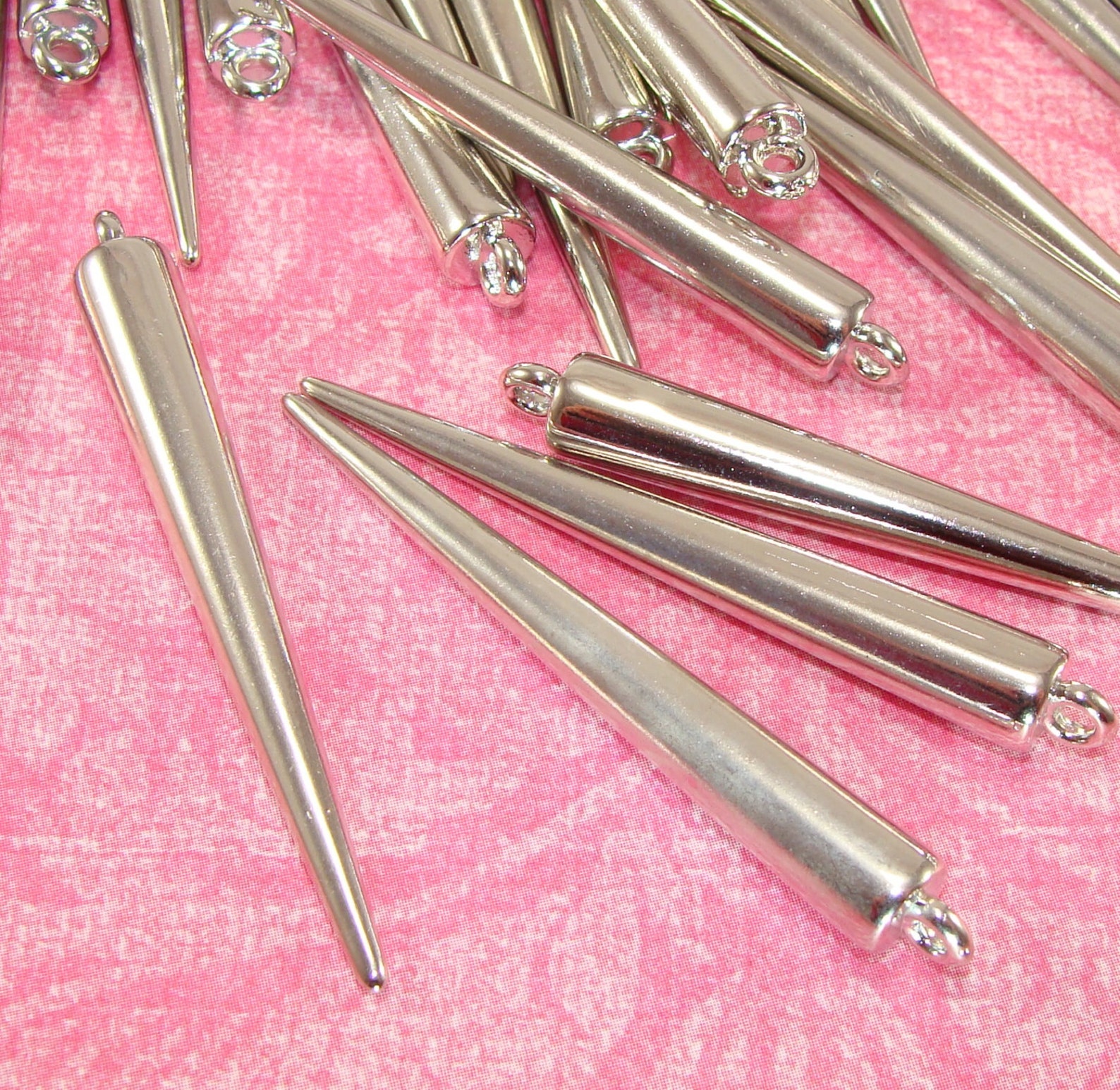 25 LARGE Silver Spikes 53mm 42440 Long Silver Spikes Jewelry Etsy