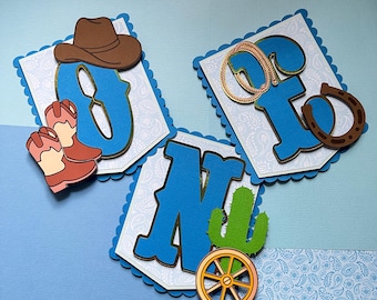 My First Rodeo High Chair Banner: Cowboy Birthday Party Decorations