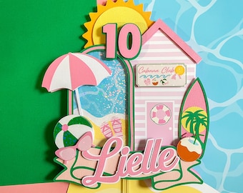 Cabana Cake Topper: Palm Springs Birthday, Tropical Pool Party