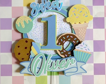 Candyland Cake Topper: Sweet One Birthday, Candy Theme Party