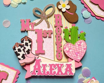 My First Rodeo Cake Topper: Cowgirl Western Birthday Party Decor
