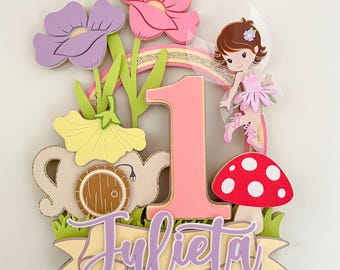 Fairy 1st Birthday Cake Topper: Enchanted Garden Party Decor