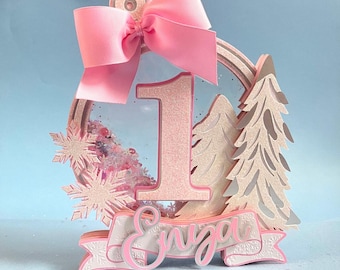 Winter ONEderland Cake Topper: Snowflake First Birthday Decoration