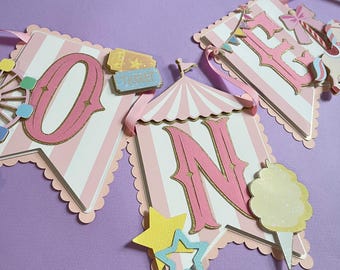Carnival High Chair Banner 1st Birthday Party