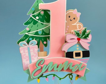 Oh What Fun 1st Birthday Cake Topper: Christmas Party Decor