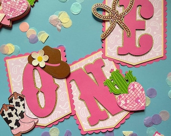 My First Rodeo High Chair Banner: Cowgirl 1st Birthday Party