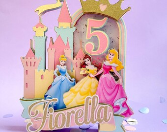 Personalized Princess Castle Cake Topper: Birthday Party Decor