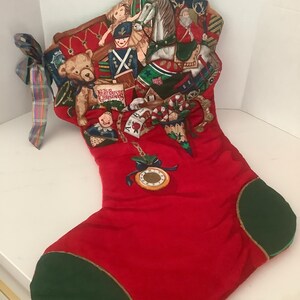 Tapis de Noël matelassé vintage géant de 76 cm (30 pouces) avec doublure pour jouets « La Nuit avant Noël ».