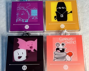 Set of 4 - Inanimate Insanity Music Album Keychains - Object Show