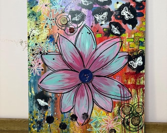 Originalkonstverk i blandteknik 18x24