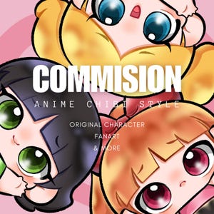 Chibi Anime Commission, Custom Hand Drawn Cartoon Portrait, Personalized Gift for Friends |  Original Character, Fanart and more!