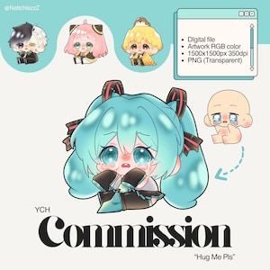Comisión de arte de YCH "Abrázame por favor" para personajes originales, fanart y ¡mucho más!