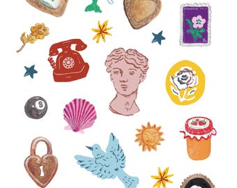 Trinkets and Treasures Art Print (Unframed)