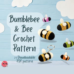 Bumblebee Crochet Pattern No Sew Honey Bee Amigurumi Pattern Easy Cute Crochet Patterns Keychain Hanger Charm Ami For Beginners PDF Gift