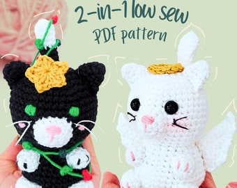 Easy Cat Amigurumi Crochet Pattern: Low Sew Plushie (PDF)
