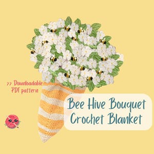 Blumenstrauß Decke Häkelanleitung Bienenstock Decke Muster Easy Anfänger Viral Häkeldecke Muster PDF Download DYI Häkelgeschenk