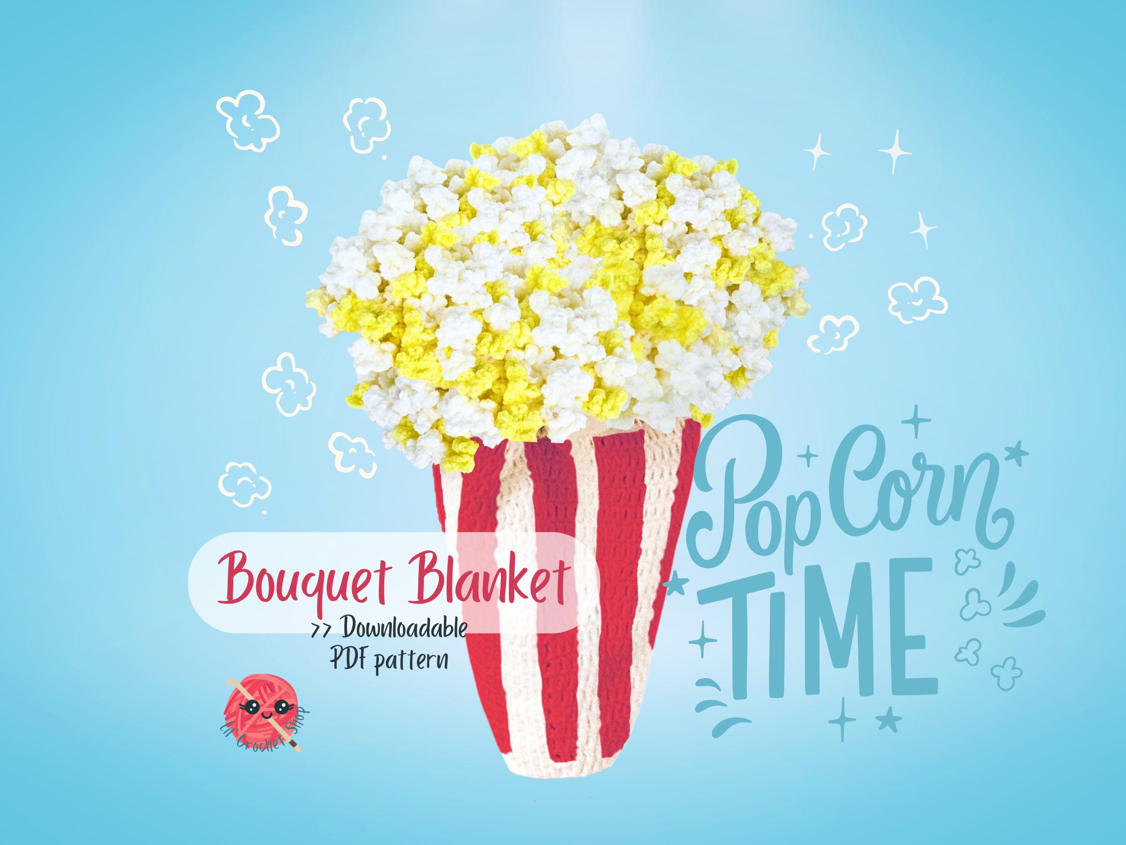 Popcorn Bouquet Blanket Crochet Pattern, Cute Easy Crochet Blanket Pattern Beginner Crochet Blanket Pattern Kids Crochet Blanket Decor DIY