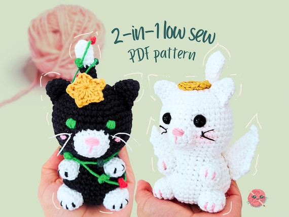 簡単な猫の編みぐるみ編み図：縫いやすいぬいぐるみ（PDF） - Etsy 日本