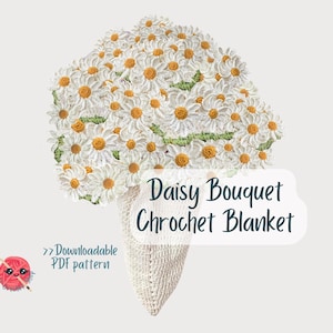 Häkelanleitung Blumenstrauss Decke Häkelanleitung Gänseblümchen Häkeldecke Muster Einfach Blumendecke Häkeldecke Süße Gänseblümchen PDF DYI Geschenk