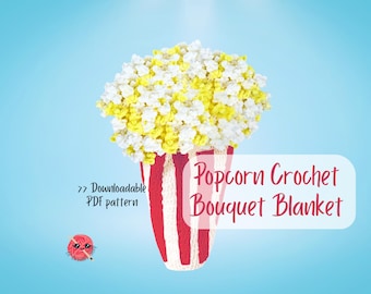 Popcorn Bouquet Crochet Blanket Pattern Cute Easy Crochet Blanket Pattern Beginner Crochet Blanket Pattern Summer Crochet Decor Digital PDF