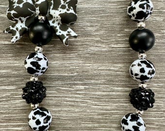 Bows- cow bow statement necklace
