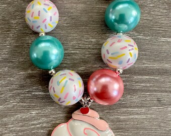 Birthday Party Themes- cupcake pendant necklace