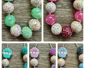 Birthday Party Themes- sprinkle cupcake statement necklace