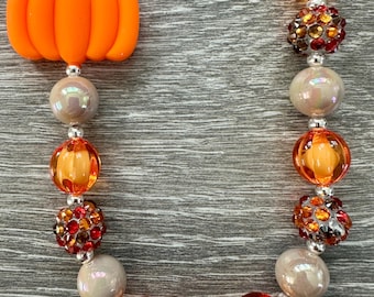 Fall- pumpkin statement necklace