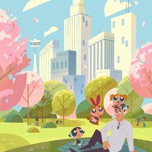 Impression artistique Powerpuff Girls Townsville