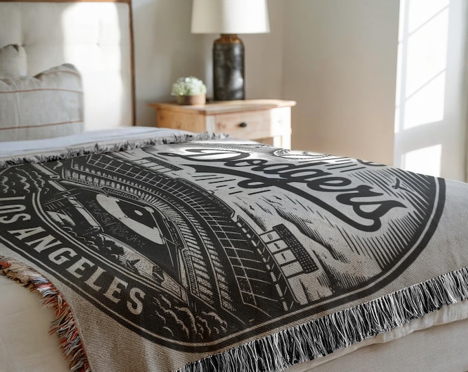 Los Angeles Dodgers Woven Blanket: MLB Baseball Fan Gift