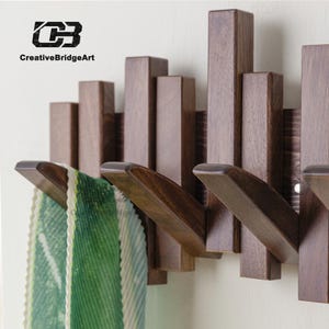 Coat rack,Modern coat rack,Entryway organizer,Handcrafted using natural wood,It opens and closes magnetically,easy installation