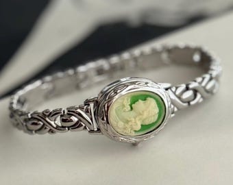 Peek a Boo Marba Cameo シルバートーンメタルレディースウォッチ