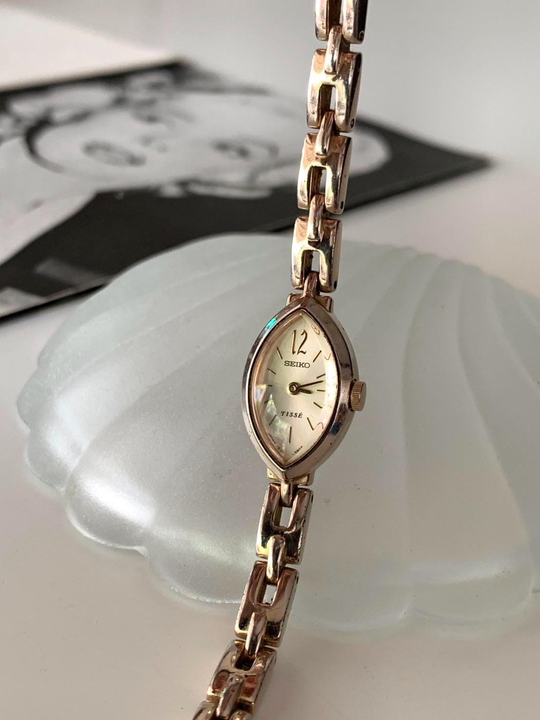 Vintage SEIKO TISSE Pink Gold Tone Japan Made Quartz Watch , Ladie