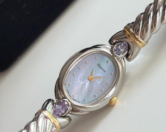 Vintage  CITIZEN Elegance Gem Ladies Watch 90s Gold  and silver Tone Bracelet  Japan Quartz Watch  Elegant Minimalist Dress Watch